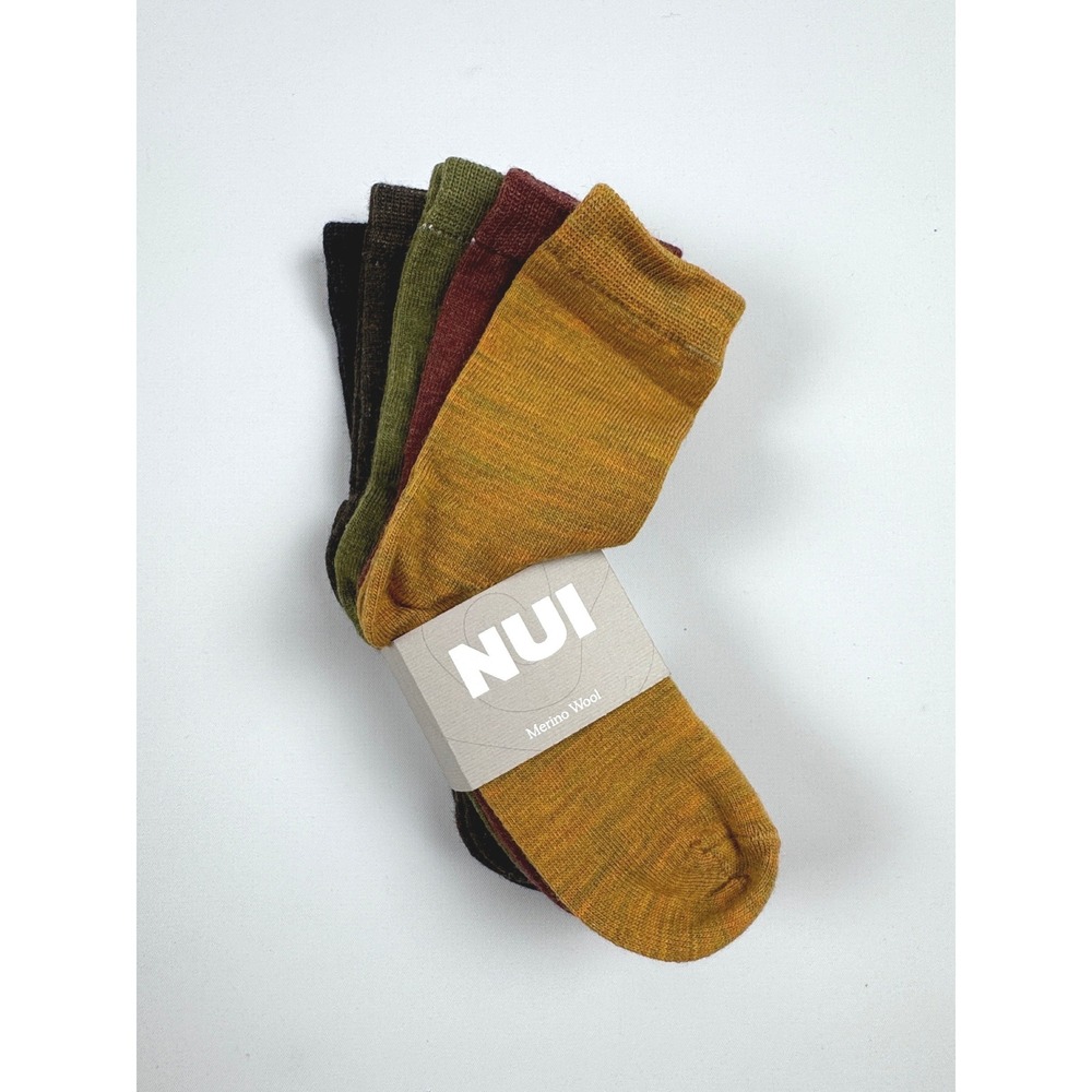 Nui Organics Nature Socks 5pc Harakeke 12-24m